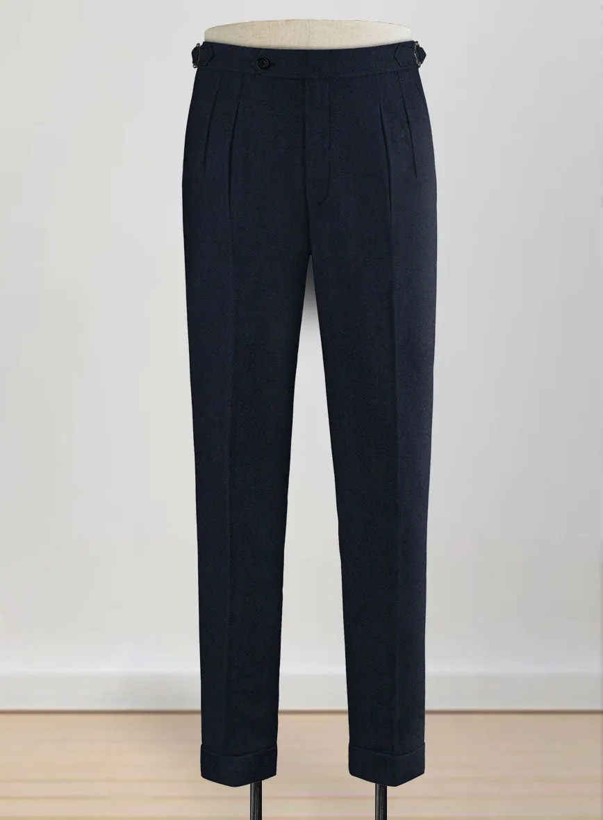 Light Weight Melange Dark Blue Highland Tweed Trousers