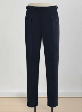 Light Weight Melange Dark Blue Highland Tweed Trousers