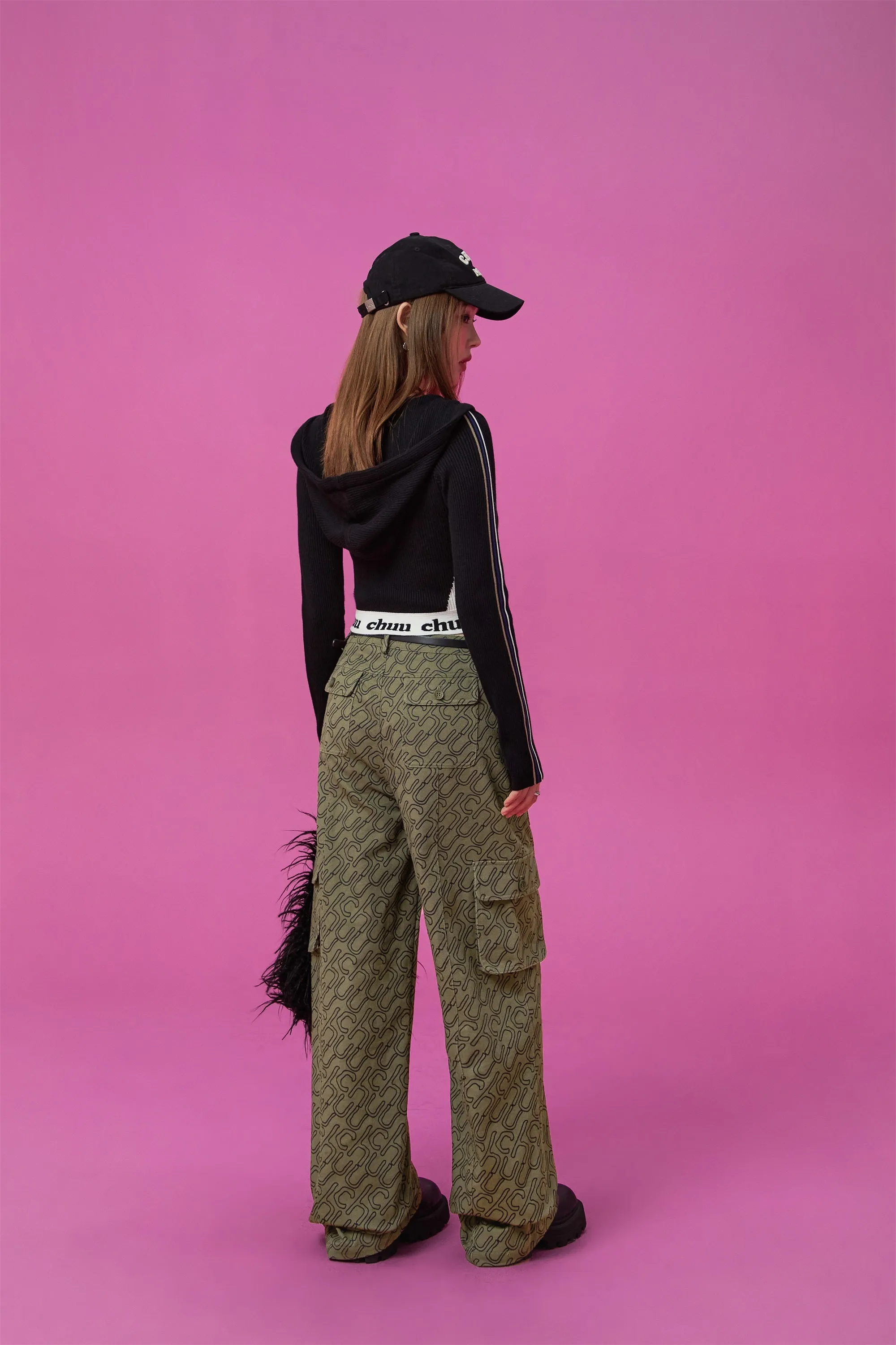 Logo Lettering Cargo Wide Pants