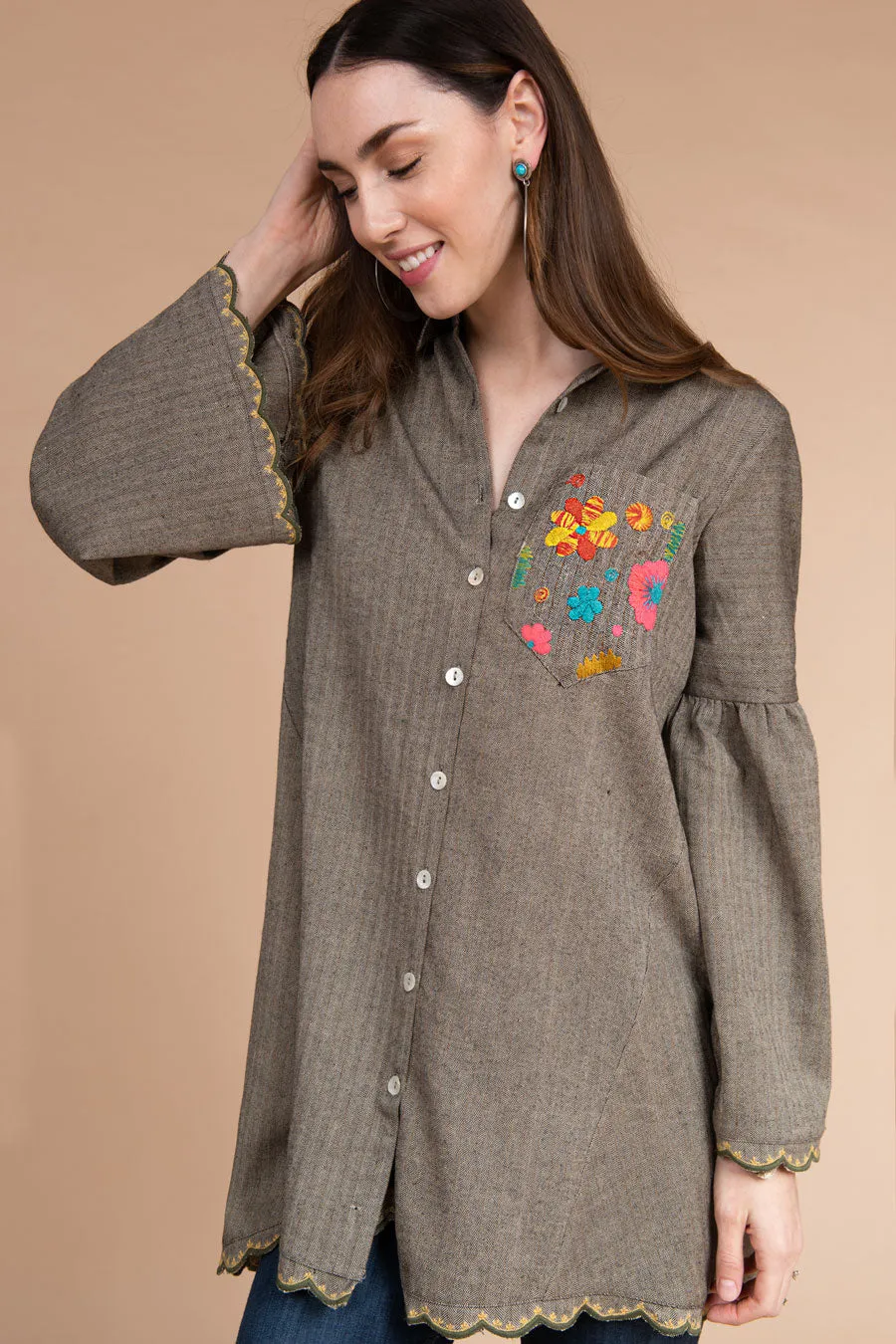 Long Sleeve Tweed Tunic