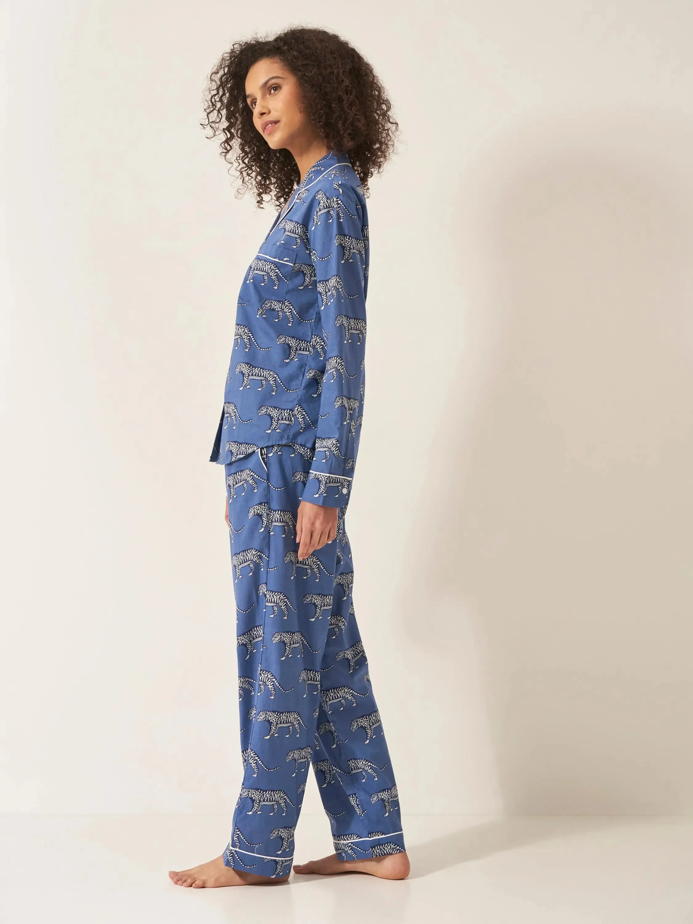 Lovely Leopards Women's Long Sleeve Organic Cotton Pyjama Trouser Set