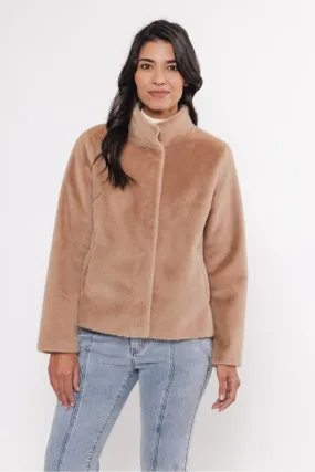 Madai Short Brown Faux Fur Jacket