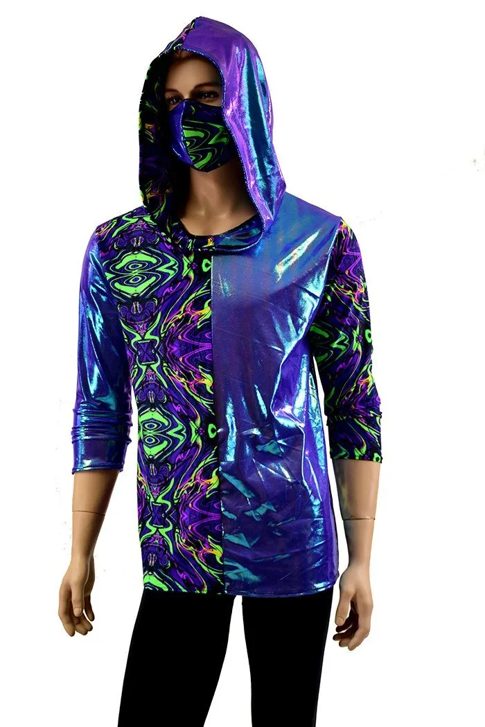 Mens 3/4 Sleeve Hoodie & Mask Set