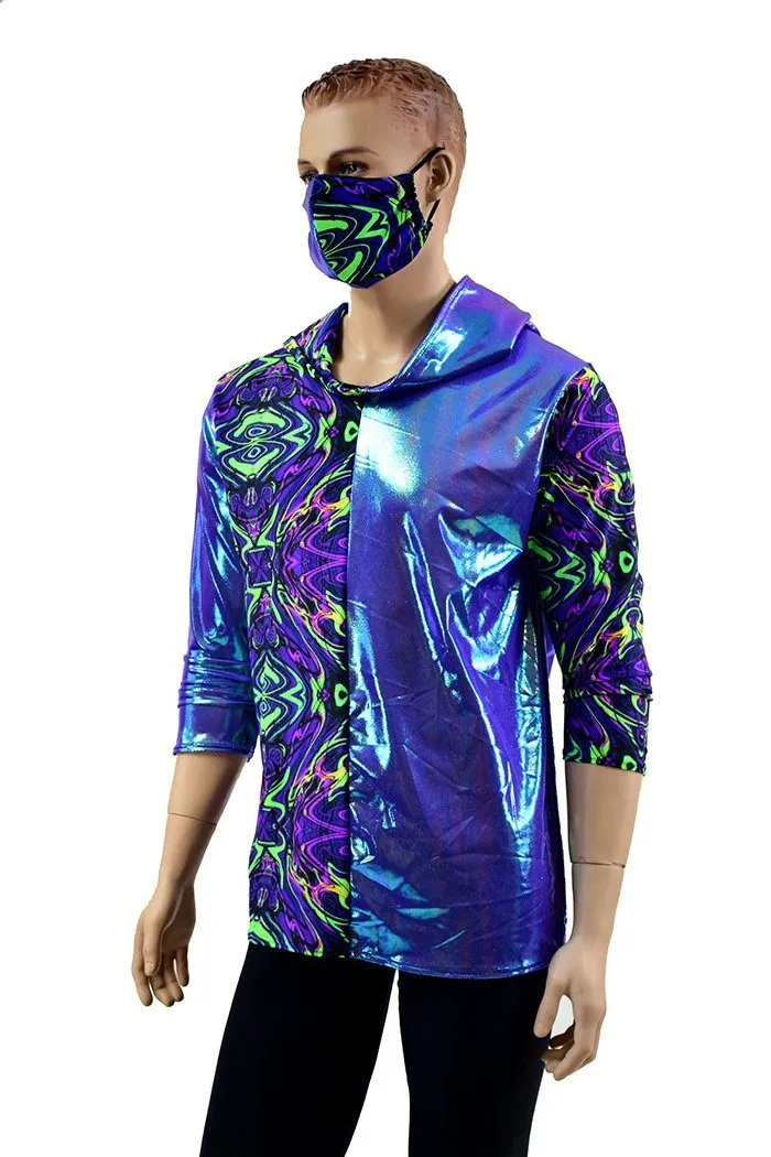 Mens 3/4 Sleeve Hoodie & Mask Set