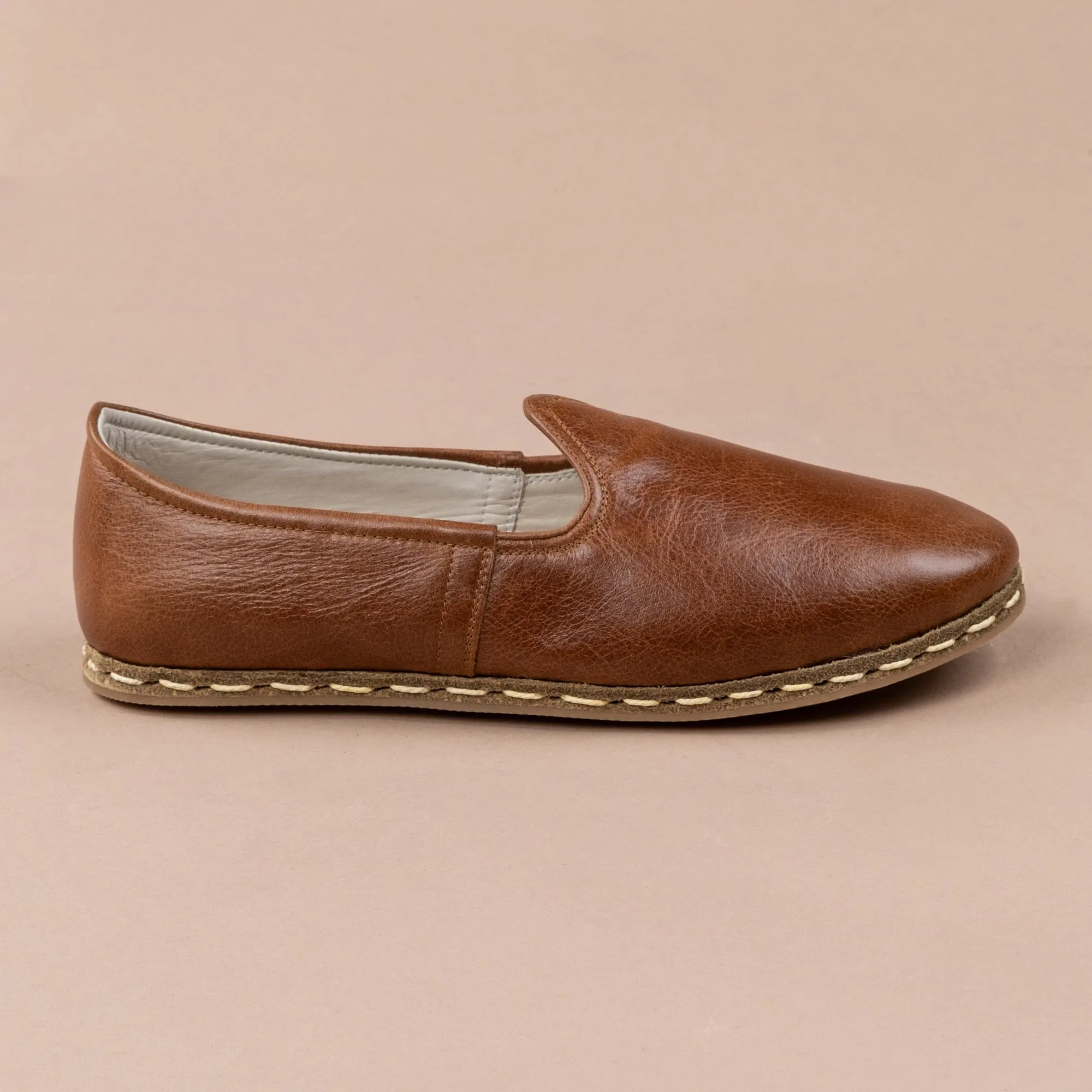 Men's Antique Brown Slip On Shoes