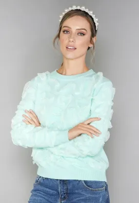 Mint Green Lace Design Knit