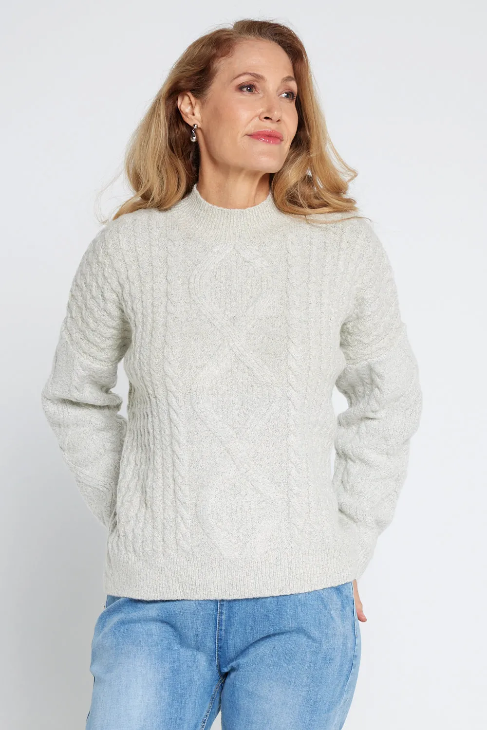 Miranda Cable Knit Jumper - Stone