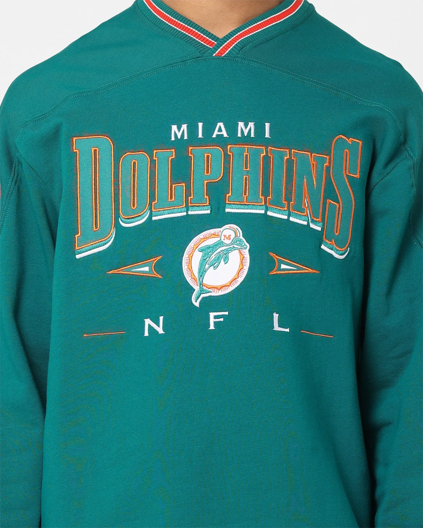 Mitchell & Ness Miami Dolphins Division Crewneck Faded Teal