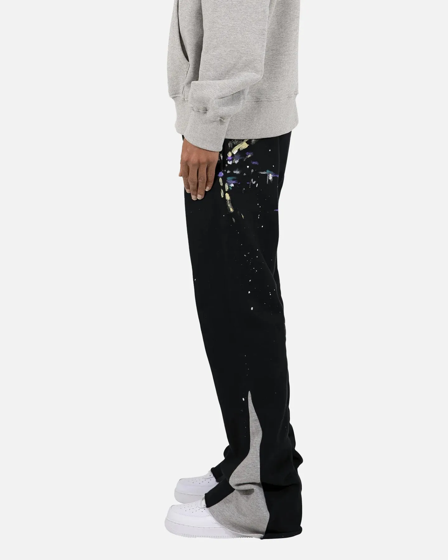 MNML Contrast Bootcut Sweat Pants Black