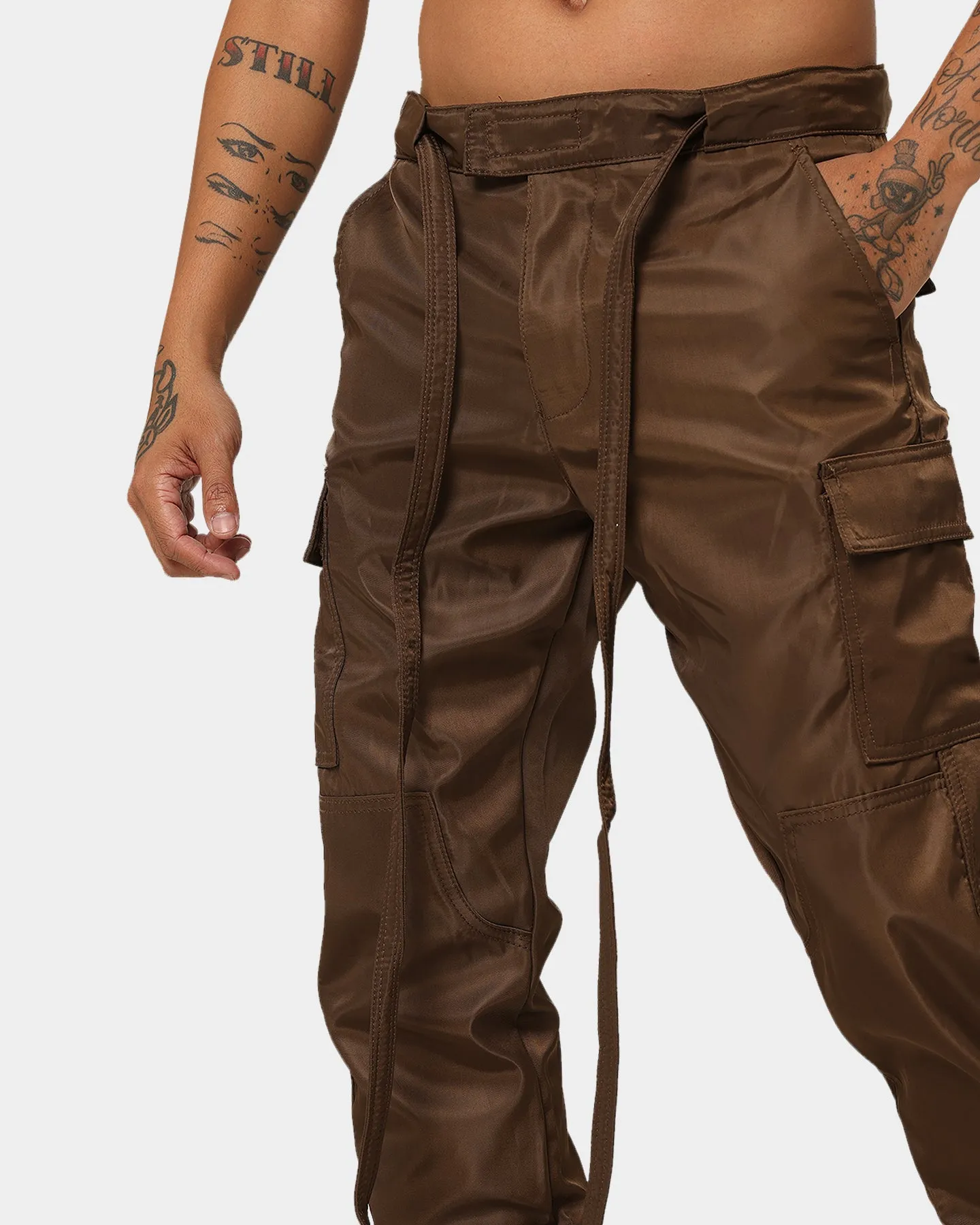 MNML Snap Zipper II Cargo Pants Brown