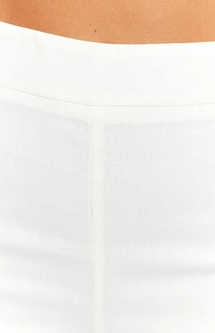 Mykonos White Linen Blend Pants