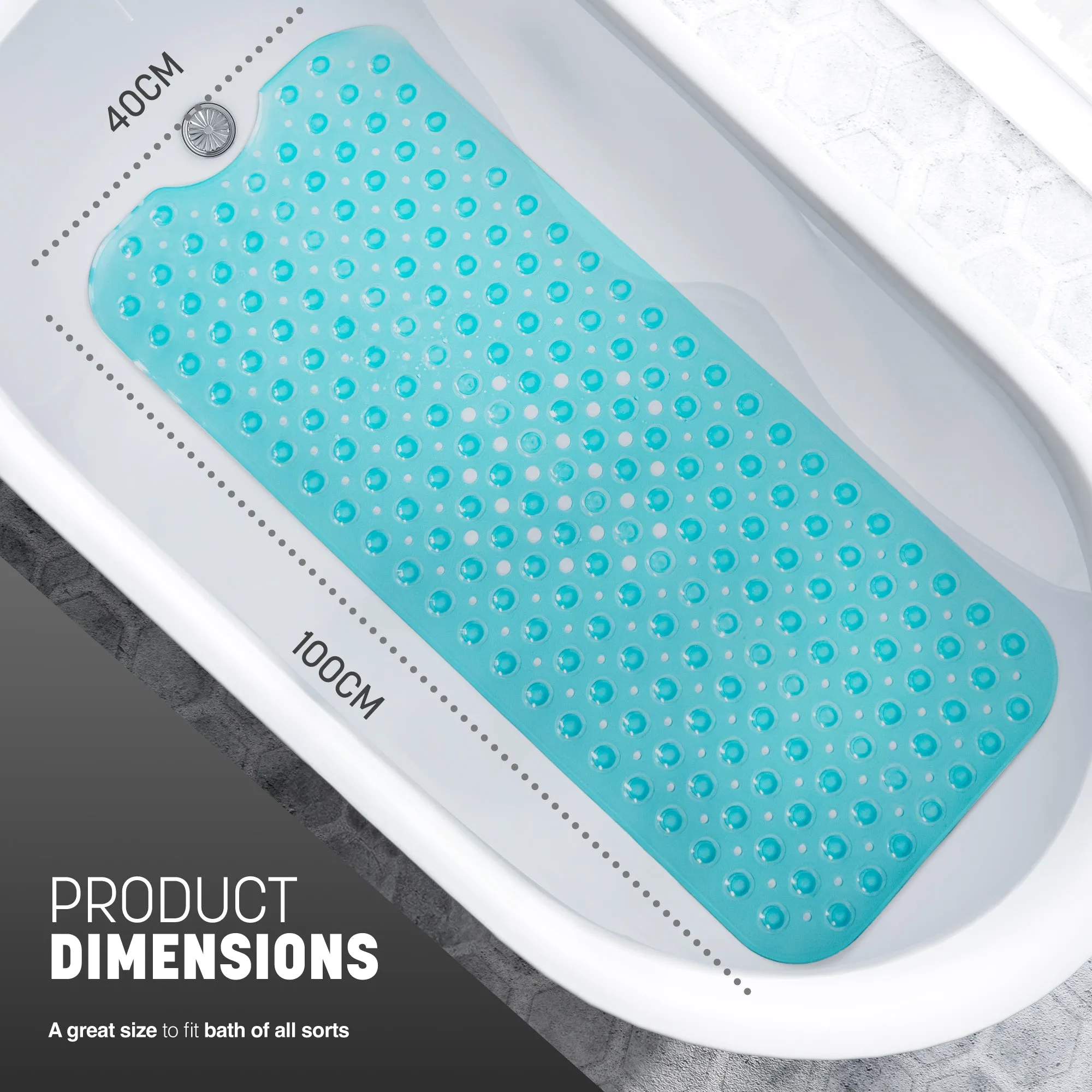 Non-Slip Bath Mat - Soft and Comfortable Mat with Machine Washable Design