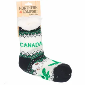 Northern Comfort "Canada Marijuana Pot" Women and Men's Slipper Socks