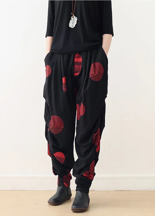 Organic harem pants cotton clothes Plus Size Shape red loose pants spring