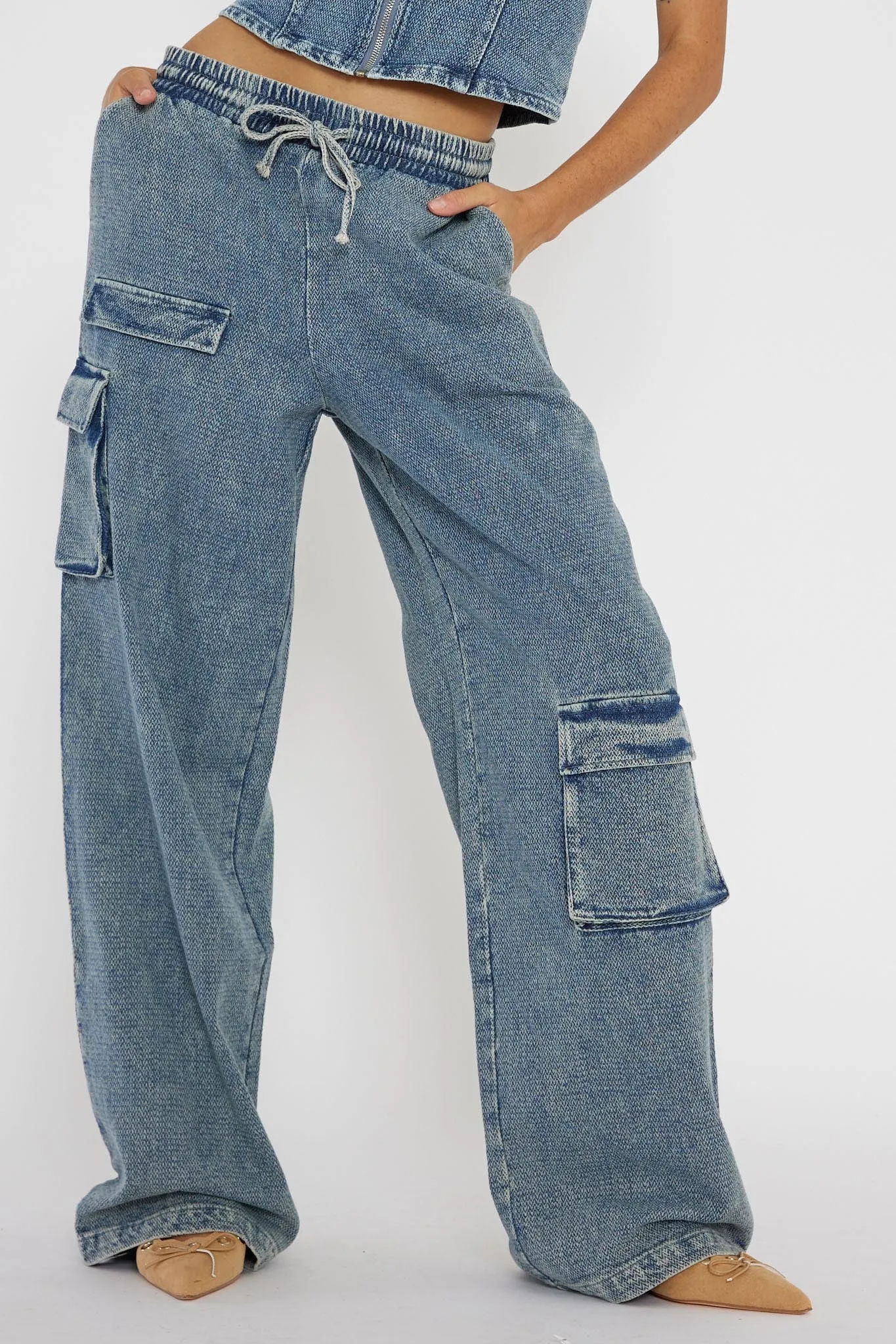 Out Of Touch Cargo Pants Indigo