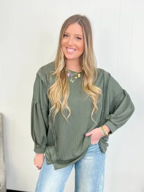 Over-Sized Tunic Top-Olive