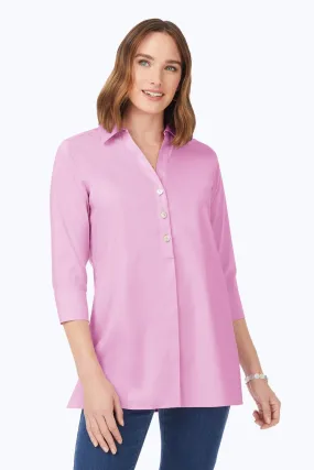 Pamela Stretch No Iron 3/4 Sleeve Tunic, Orchid Bouquet