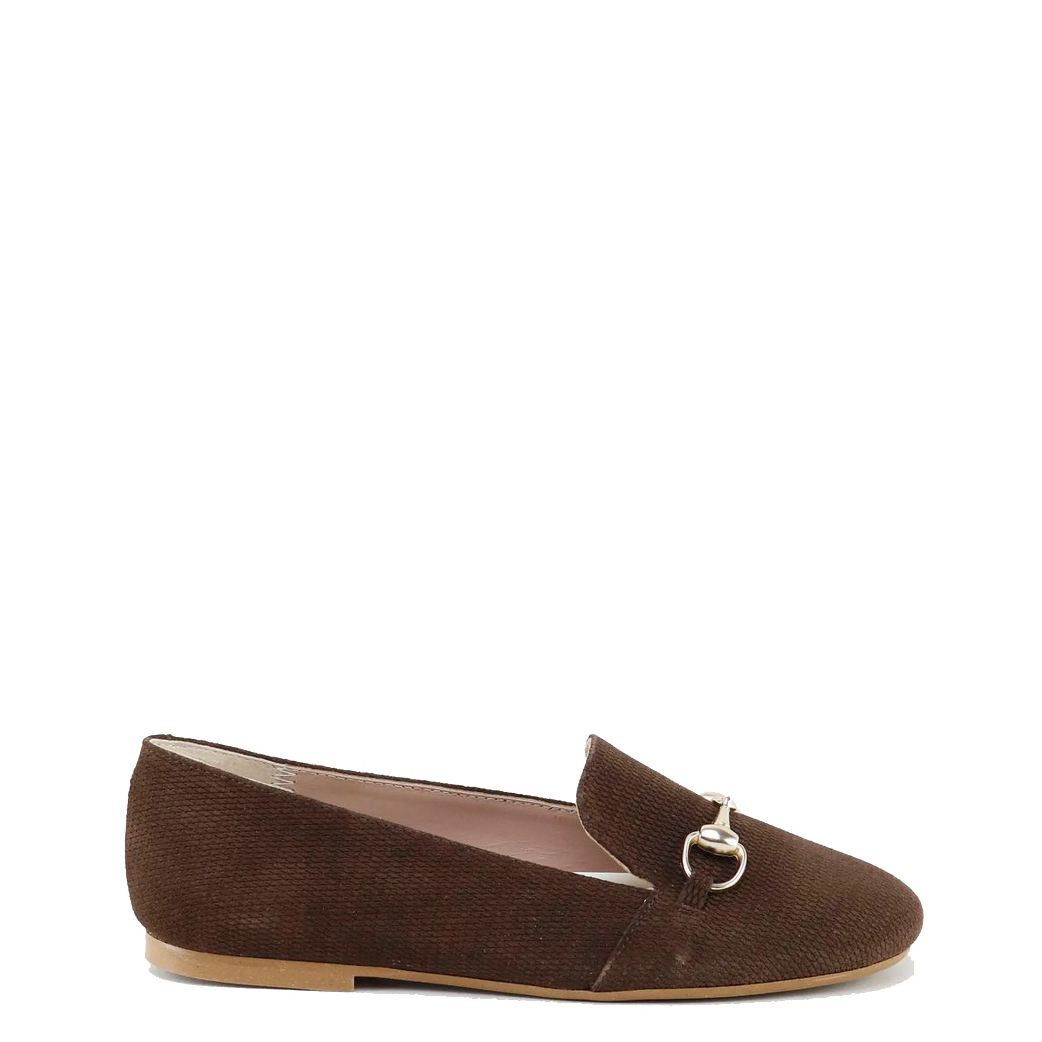 Papanatas Brown Textured Buckle Loafer