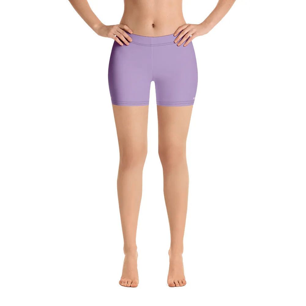 Pastel Purple Women's Shorts, Solid Color Premium Quality Short Tights-Made in USA/EU