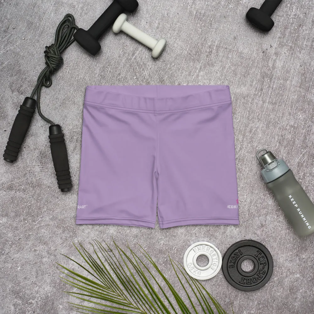 Pastel Purple Women's Shorts, Solid Color Premium Quality Short Tights-Made in USA/EU