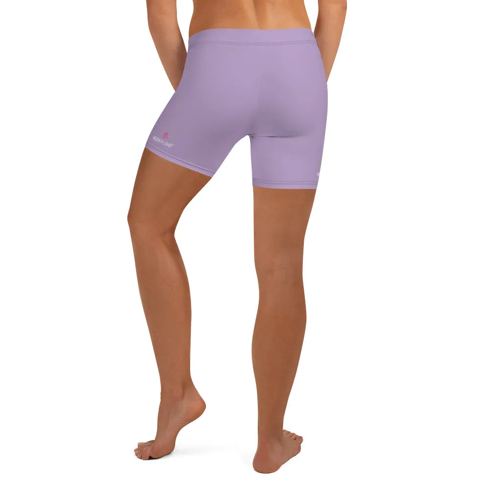 Pastel Purple Women's Shorts, Solid Color Premium Quality Short Tights-Made in USA/EU