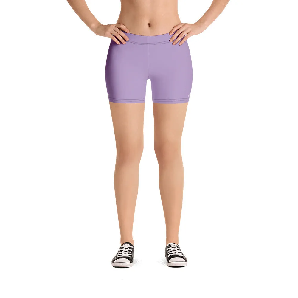 Pastel Purple Women's Shorts, Solid Color Premium Quality Short Tights-Made in USA/EU