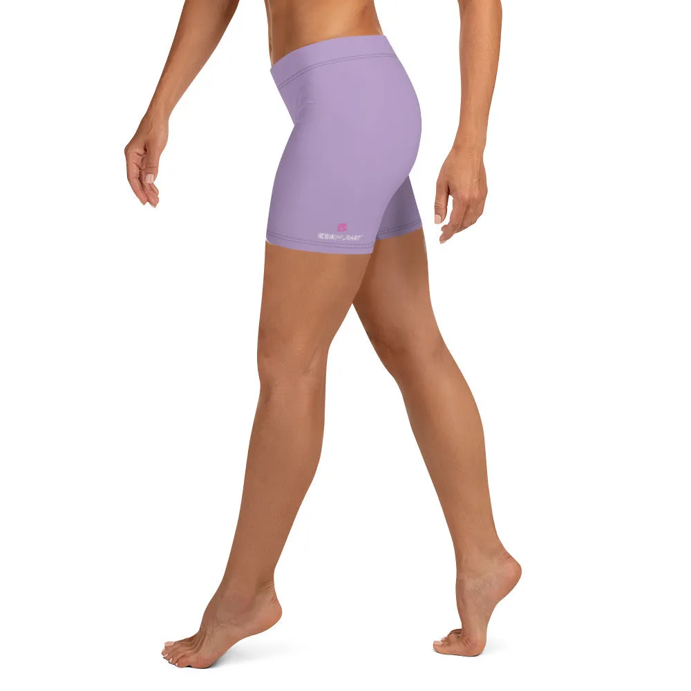 Pastel Purple Women's Shorts, Solid Color Premium Quality Short Tights-Made in USA/EU