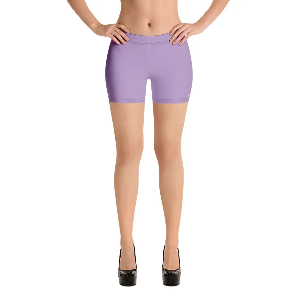 Pastel Purple Women's Shorts, Solid Color Premium Quality Short Tights-Made in USA/EU