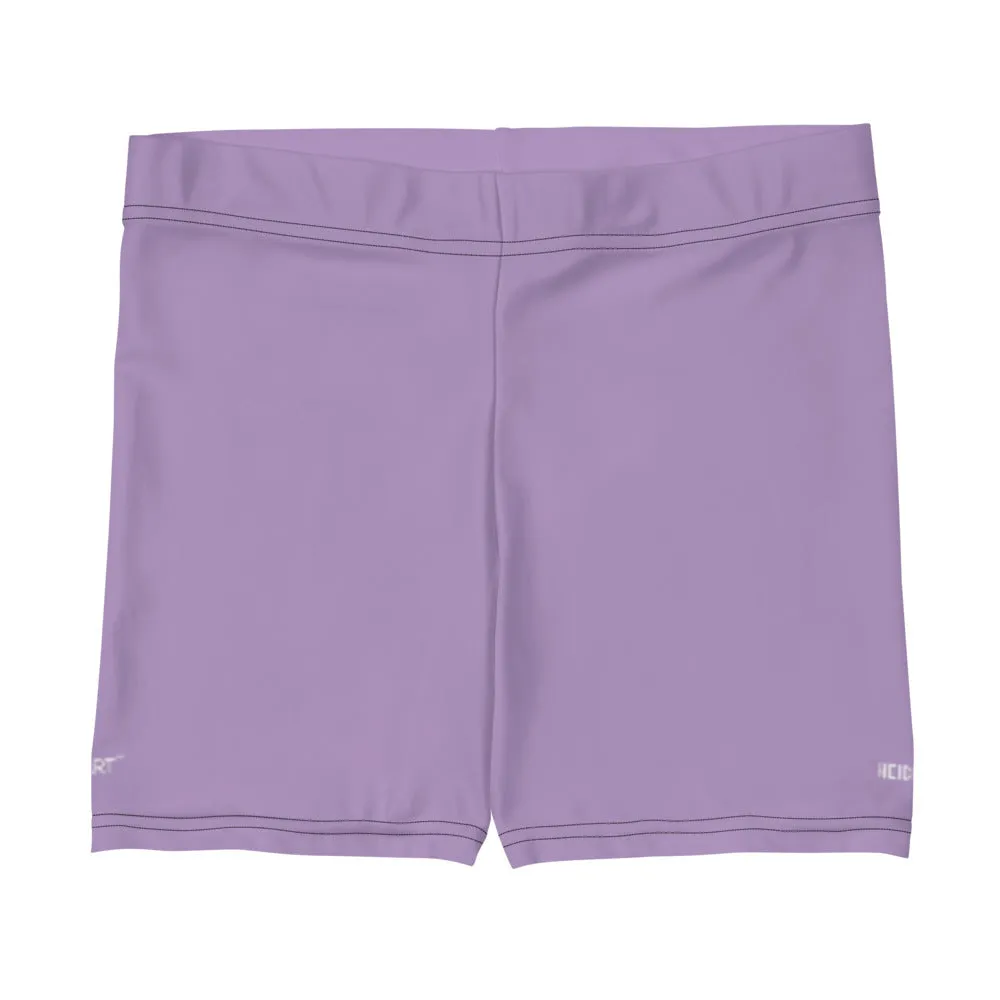 Pastel Purple Women's Shorts, Solid Color Premium Quality Short Tights-Made in USA/EU