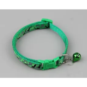 PETS CLUB ADJUSTABLE CAT COLLAR WITH BELL- GREEN