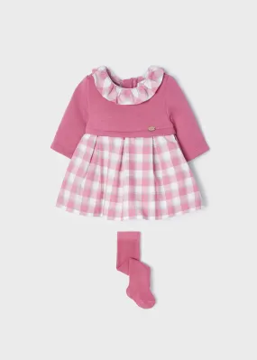 Pink Baby Girls Dress with Tights | Mayoral