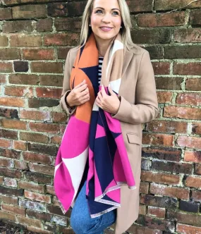 Pink Melody Retro Cashmere Blend Scarf