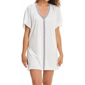 Pitusa Mini Pima Abaya Tunic Cover Up - White