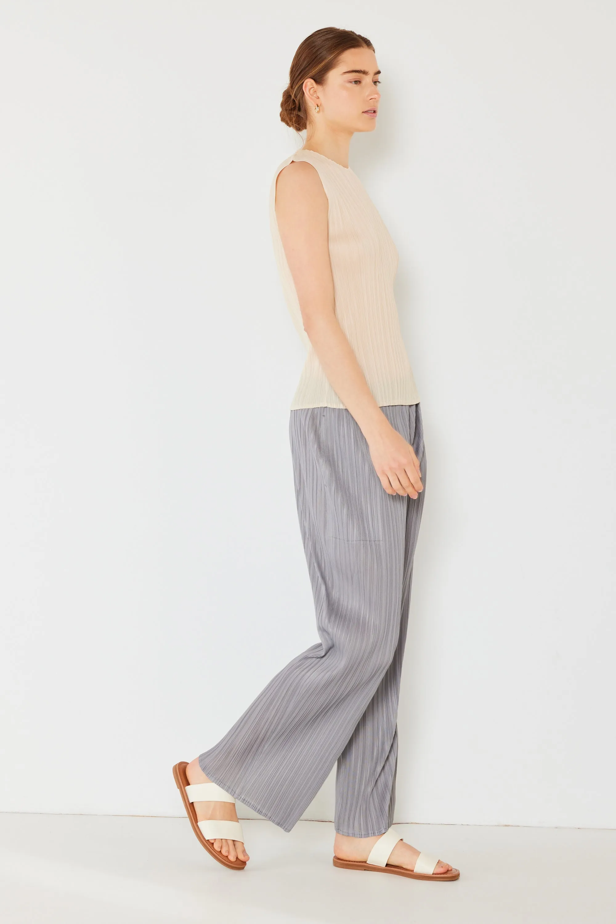 Pleated classic straight long pants - Style#P01BS