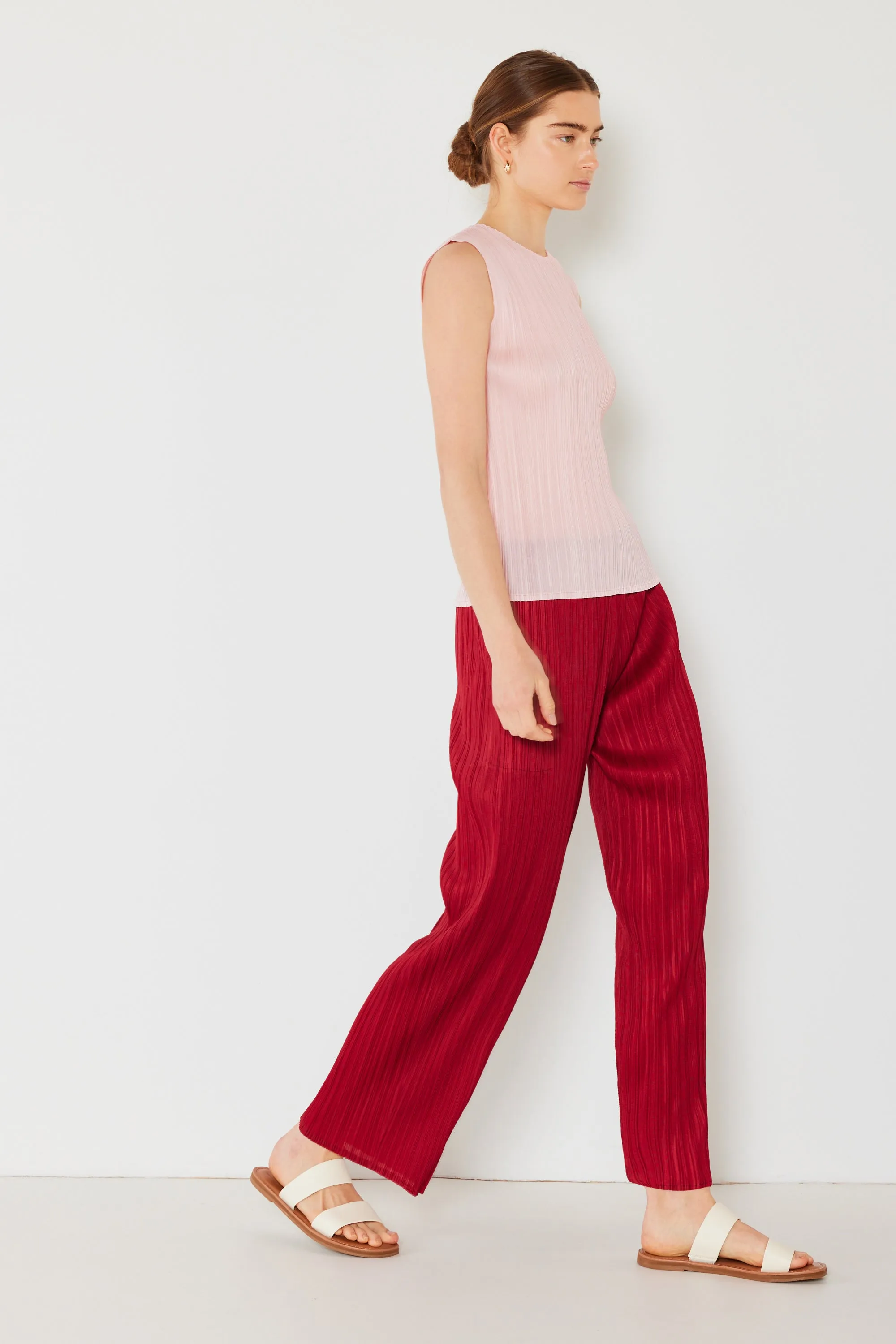 Pleated classic straight long pants - Style#P01BS