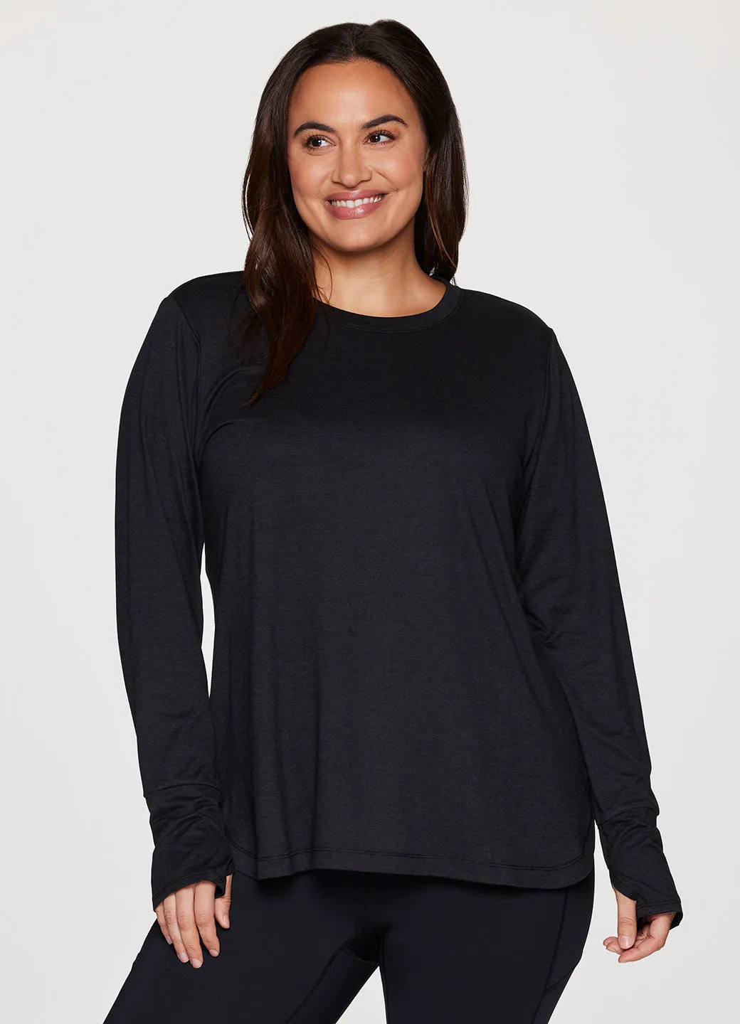 Plus Studio Practice Long Sleeve Tunic Tee