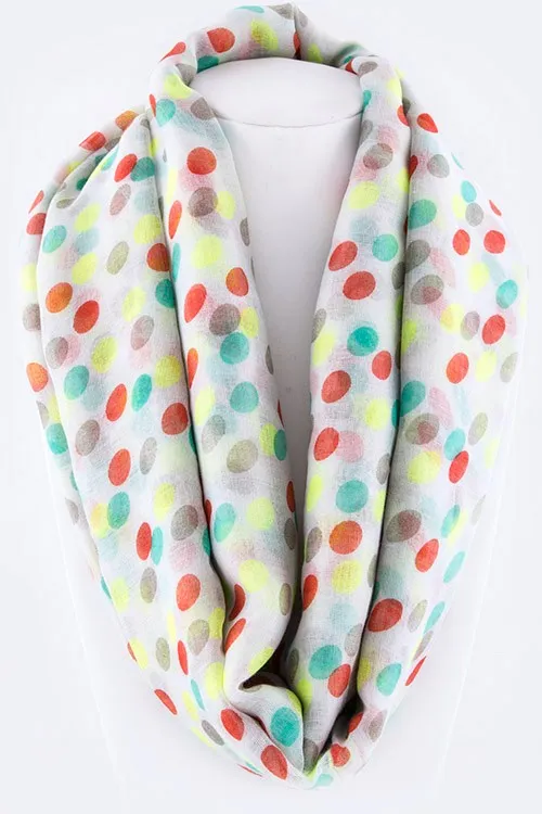 Polka Dots Large Infinity Scarf