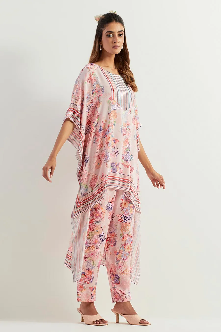 Printed High-Low Tunic & Pants Co-Ord Set