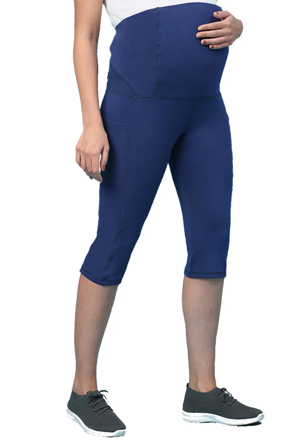 Recycled Fibre Maternity Capri_ISML013-Blue Print