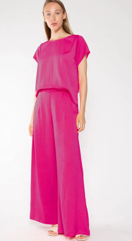 Ripley Rader Yacht Satin Crepe Pant Fuchsia