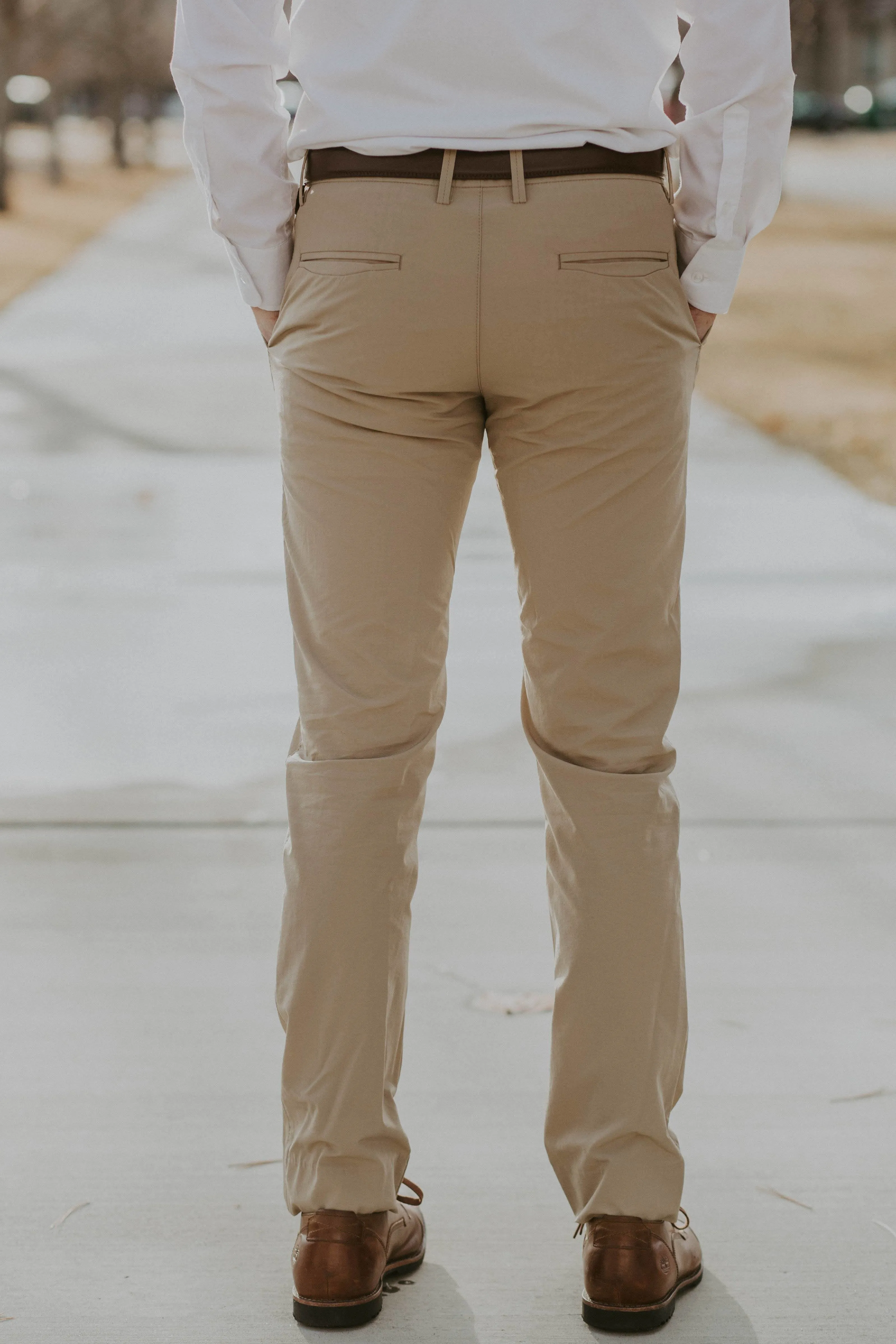 Robbins & Brooks Slim Flex Pants Tan, Original Design