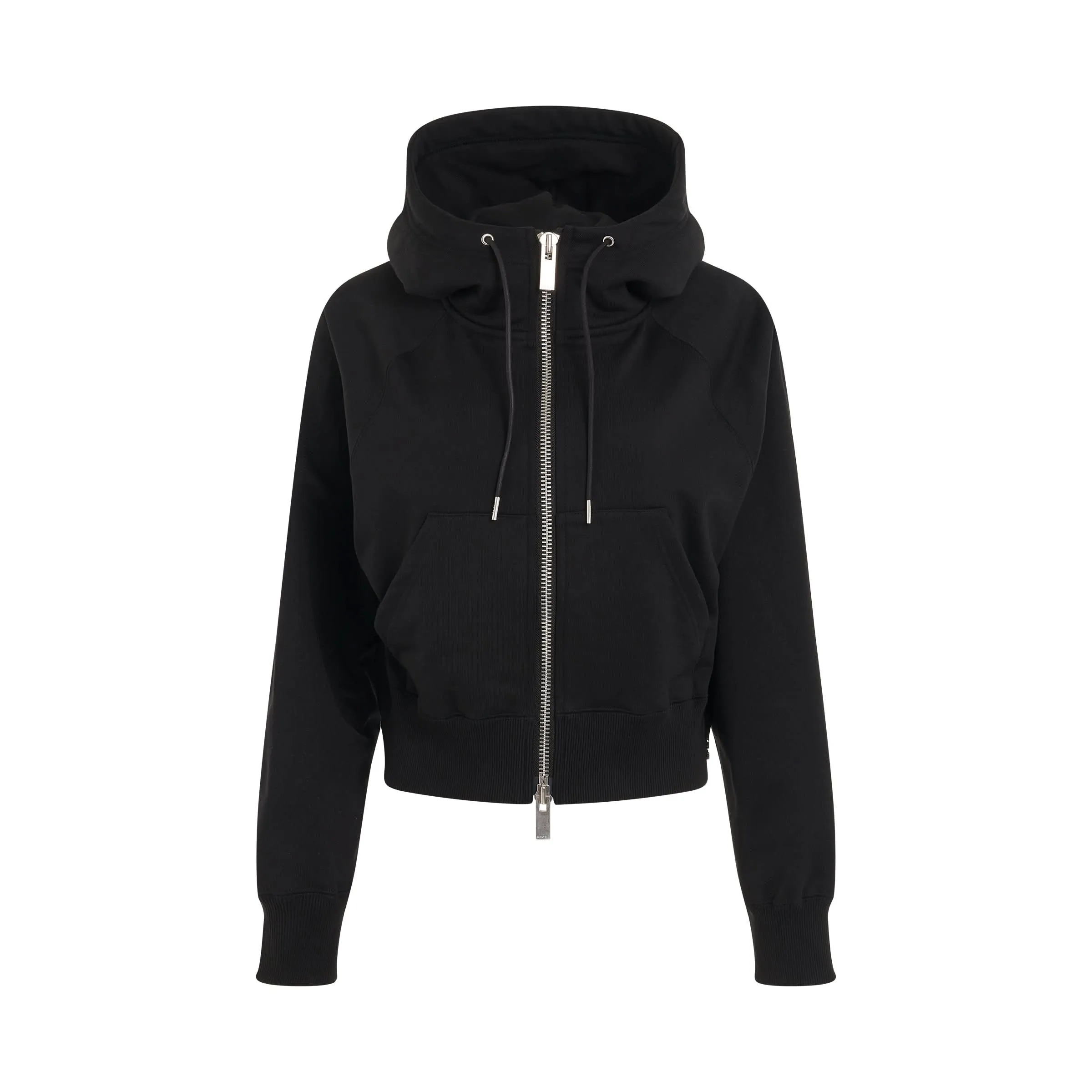 S Sweat Jersey Zip Up Hoodie in Black