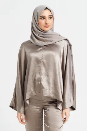 Sage Kimino Sleeve Satin Tunic