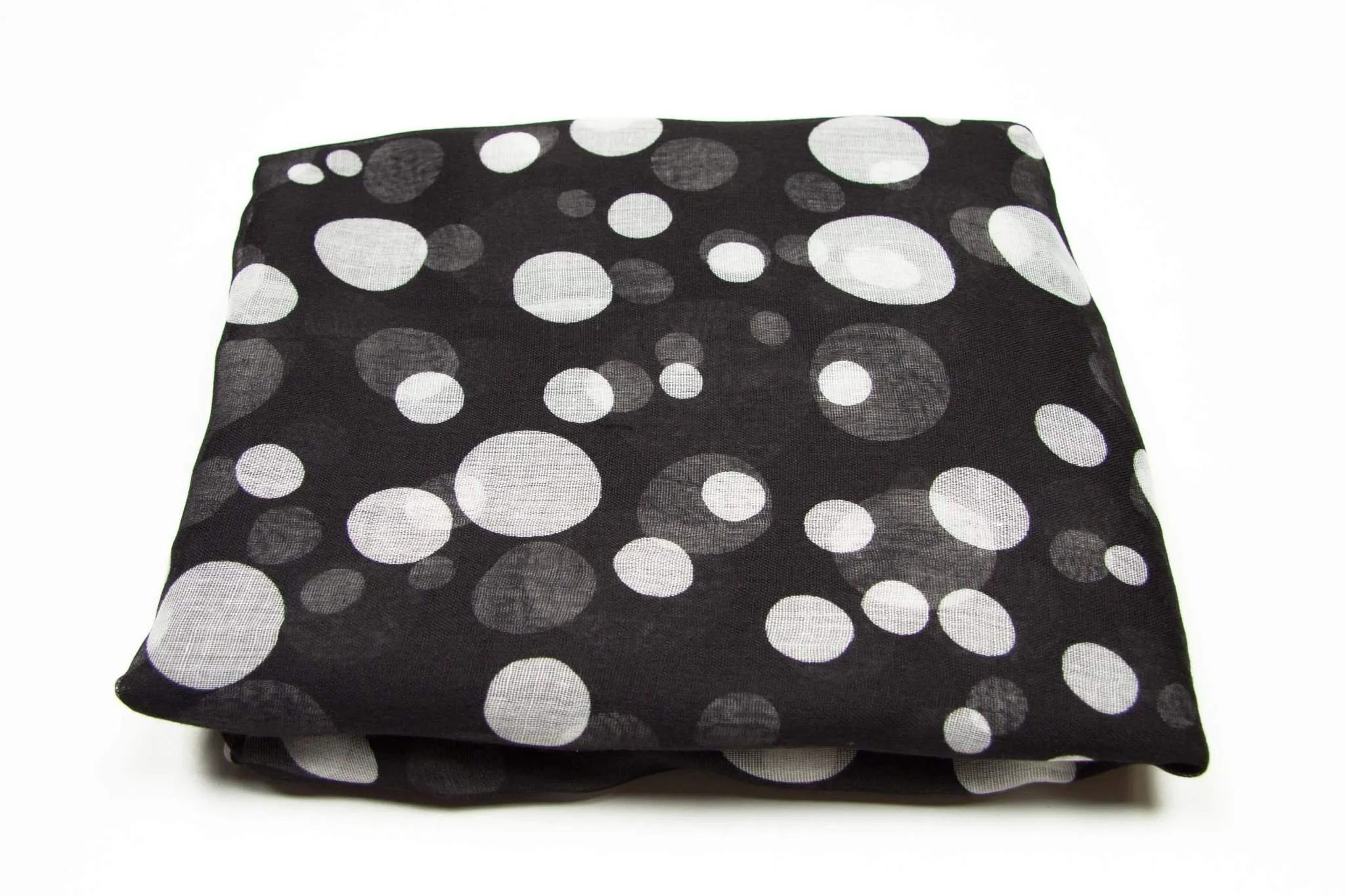 Scarf / Black & White Polka Dot / Unisex