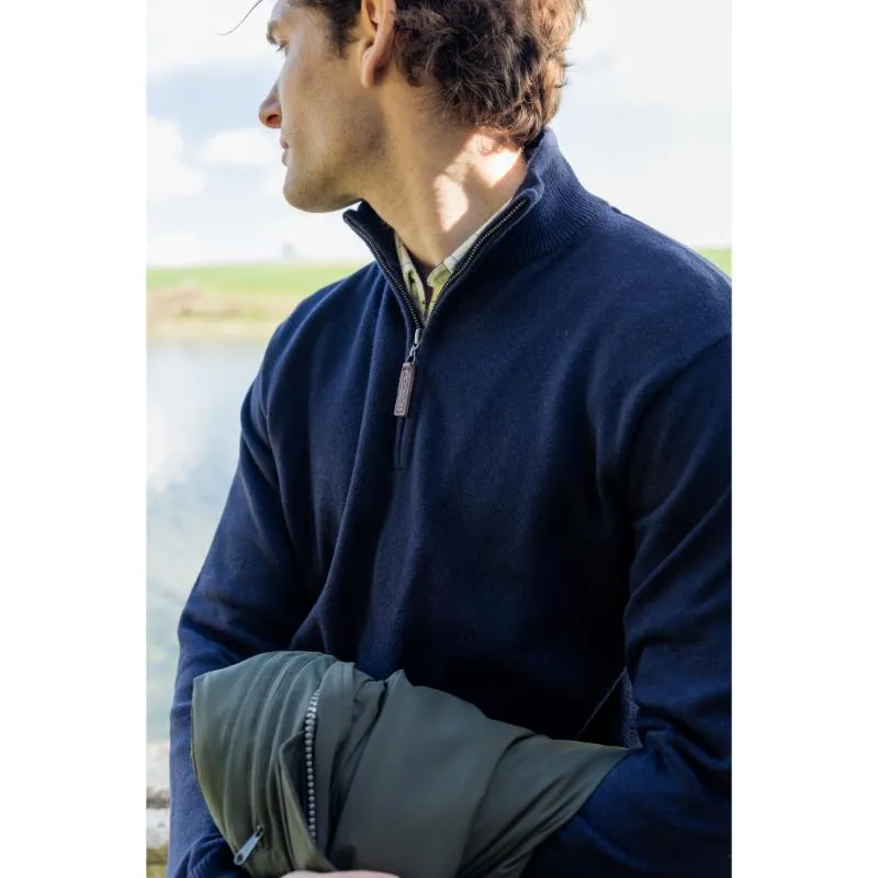 Schoffel Cotton Cashmere 1/4 Zip Jumper - Navy