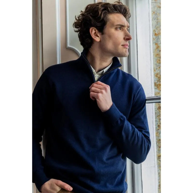 Schoffel Cotton Cashmere 1/4 Zip Jumper - Navy