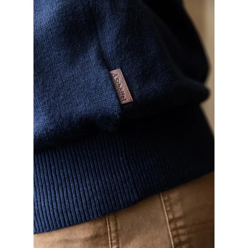 Schoffel Cotton Cashmere 1/4 Zip Jumper - Navy