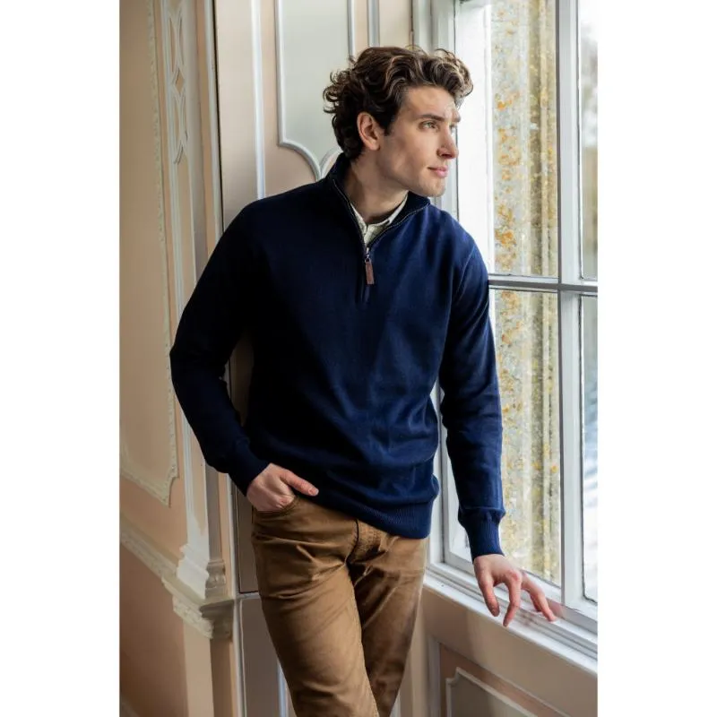 Schoffel Cotton Cashmere 1/4 Zip Jumper - Navy