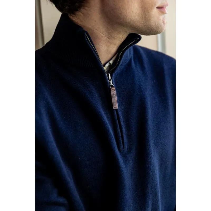 Schoffel Cotton Cashmere 1/4 Zip Jumper - Navy