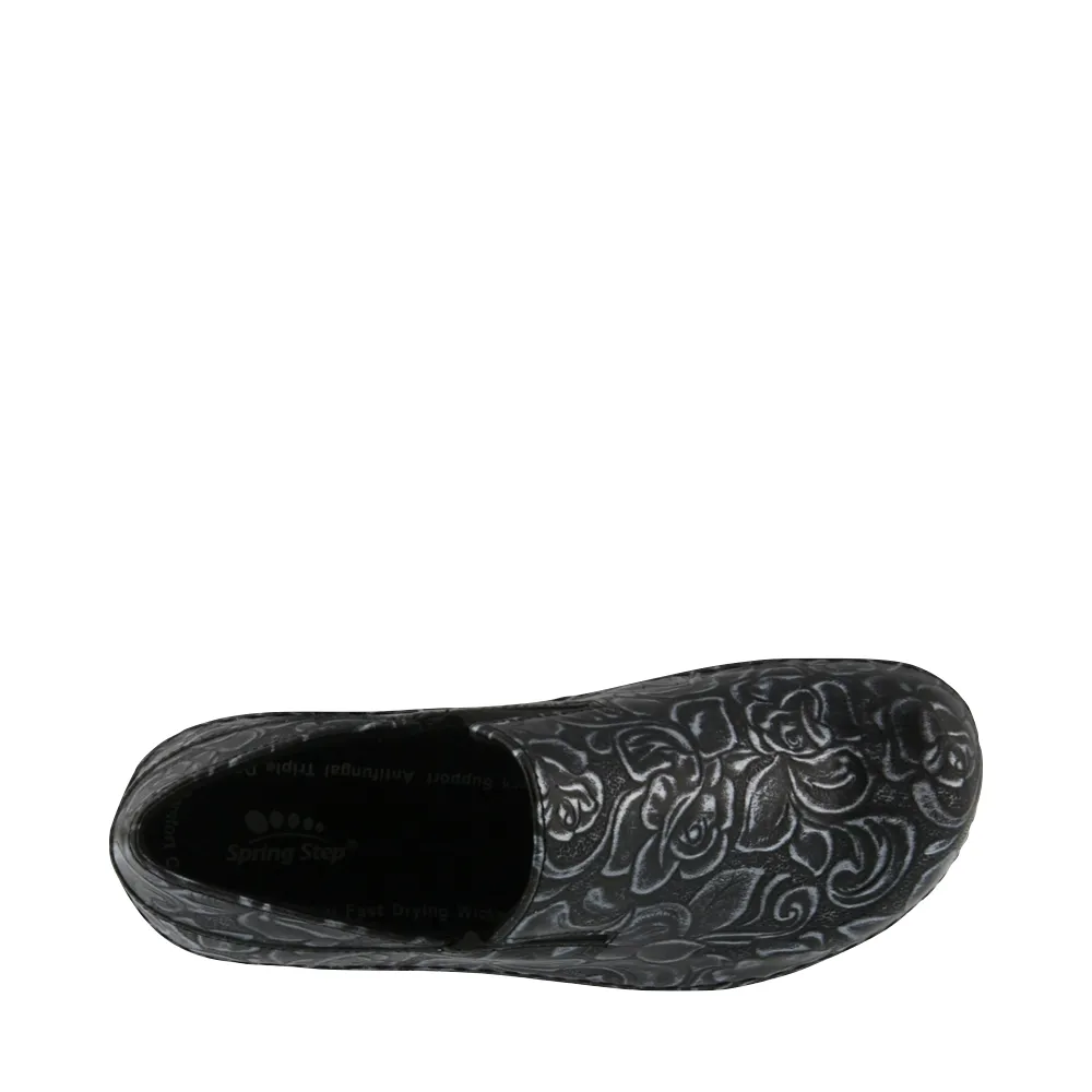 Spring Step Women's Manila Slip Resistant Slip On in Black